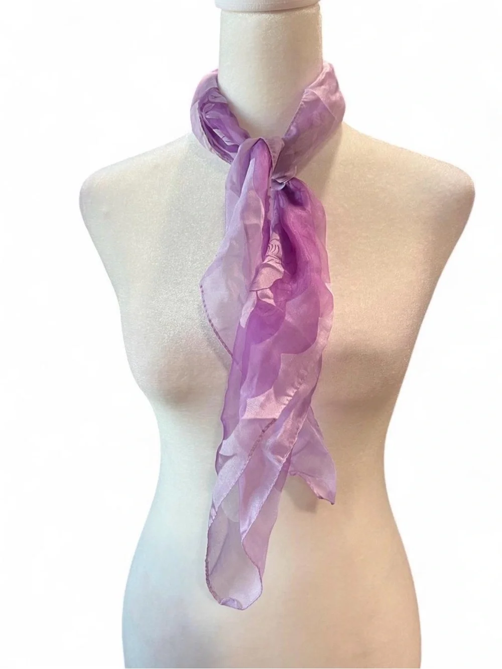 Lightweight Lavender Floral Silky Scarf for Women